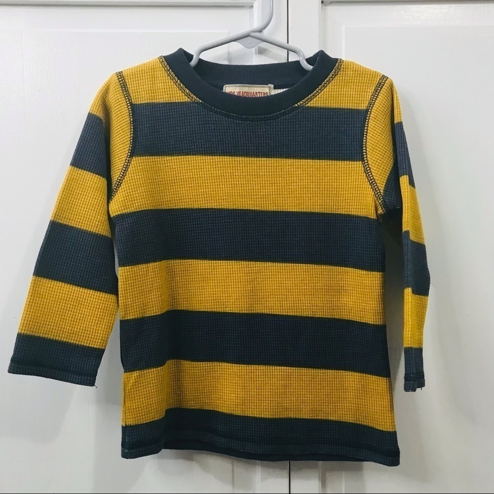 3/$25 KIDS HEADQUARTERS Yellow Blue Striped Sweater Size 24 Months